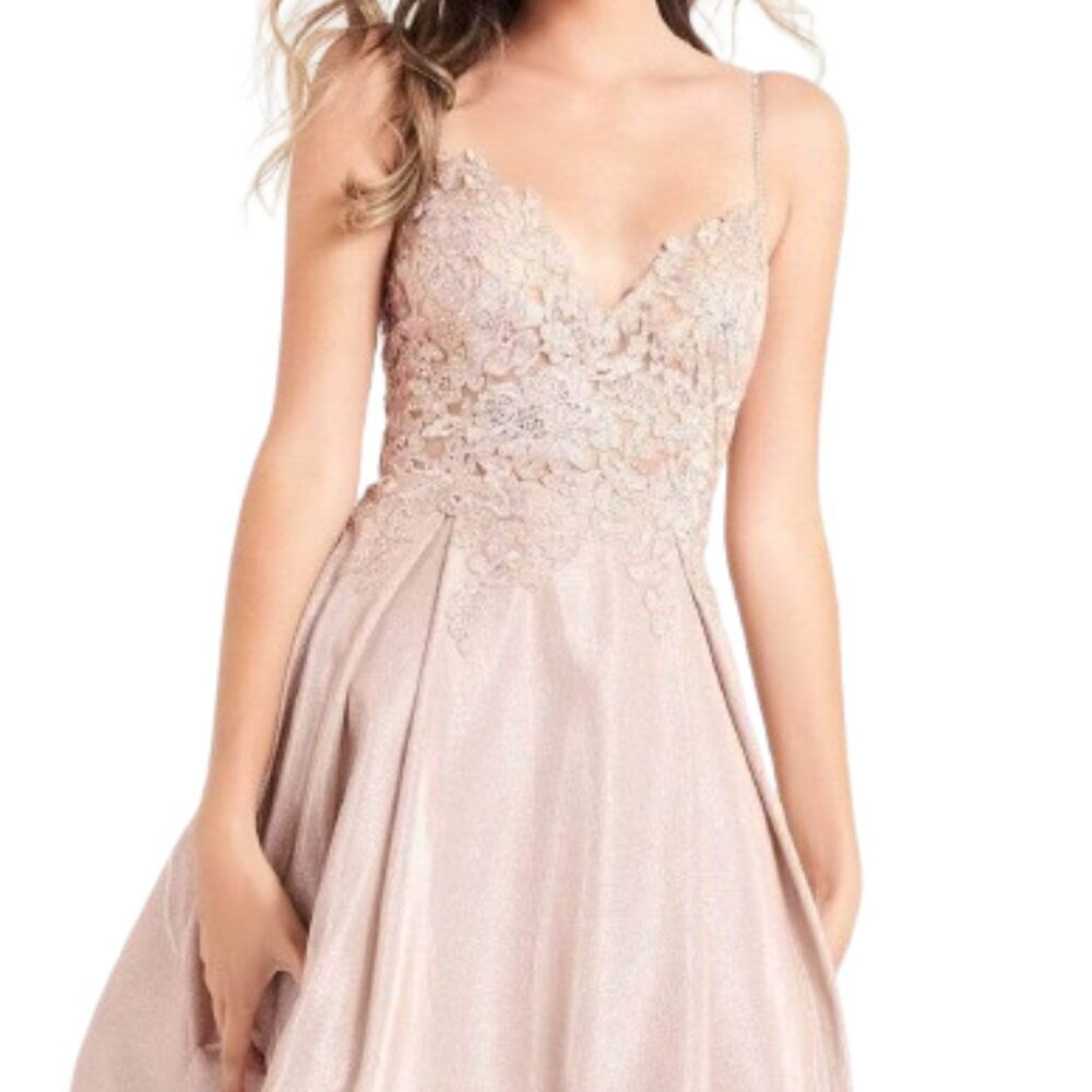 SALE NWT JVN by Jovani JVN04010SC Semi Sheer Cocktail Dress Perri size 14